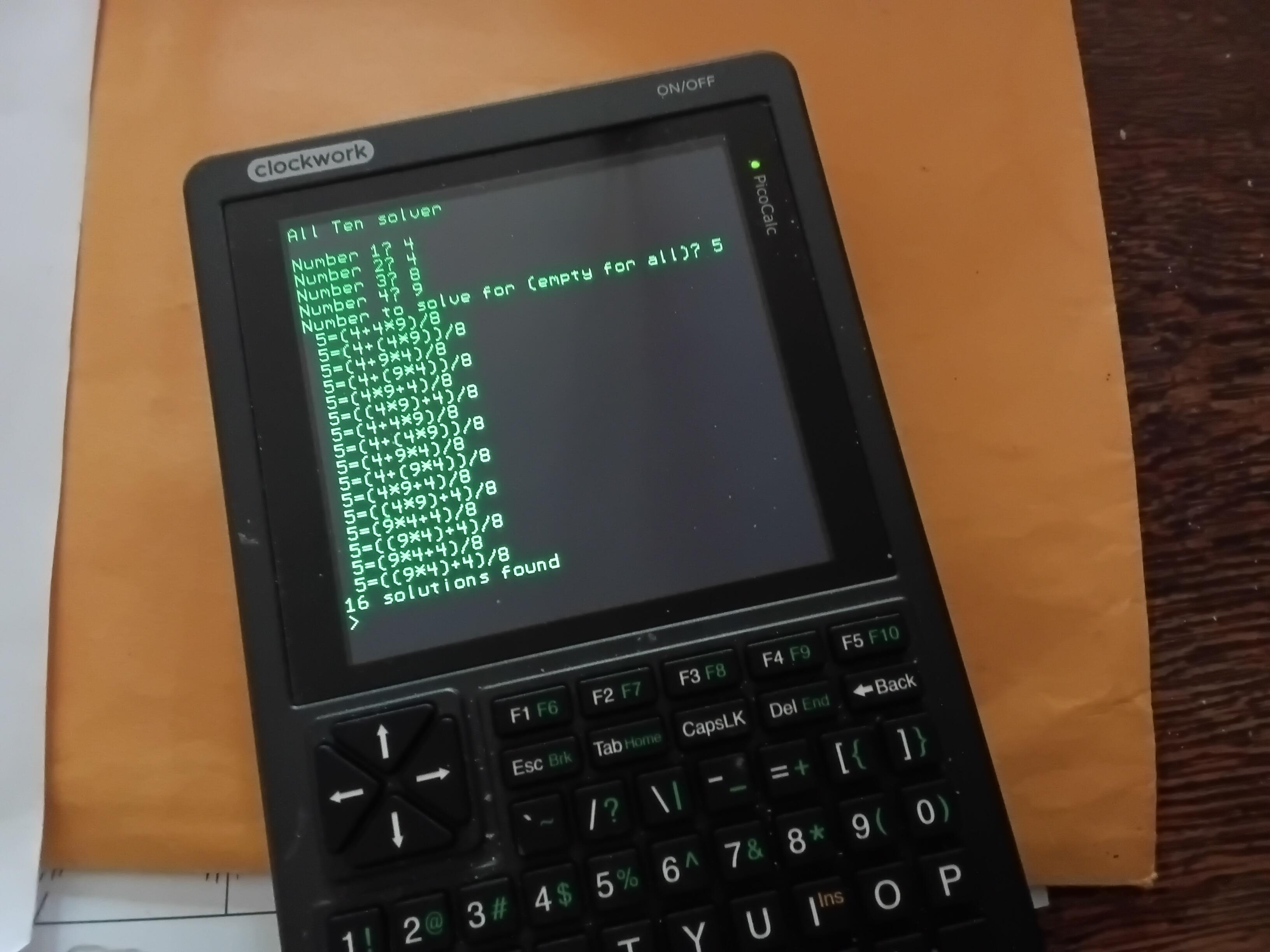 All Ten solver screen